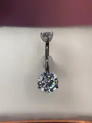 Navel prongset zircônia rosa - foto 2
