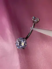 Navel prongset zircônia rosa - foto 3