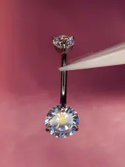 Navel prongset zircônia rosa - foto 4