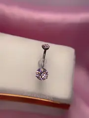 Navel prongset zircônia rosa - foto 5