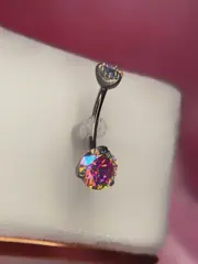 Navel prongset zircônia rosa - foto 8