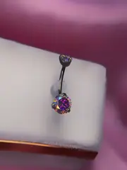 Navel prongset zircônia rosa - foto 9