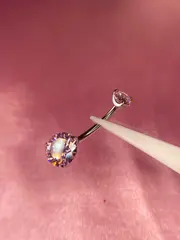 Navel prongset zircônia rosa - foto 6